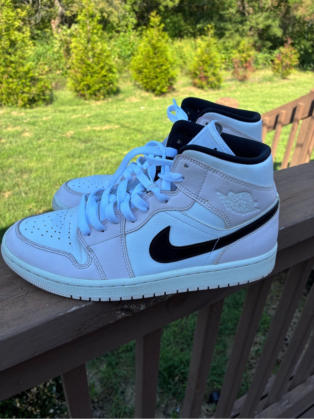 Nike White Pink and Black Mid-Top Sneakers shoes Air Jordan women’s